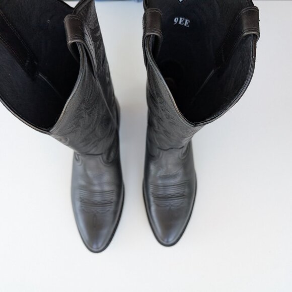 Ariat Heritage R Toe Western Boot - 9 EE (Wide) - Black Deertan - Picture 7 of 8